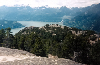 Looking south west from north peak Stawamus Chief Trail 1998-05.